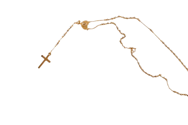 Zlatý ruženček s krížom a srdiečkom Medžugorie