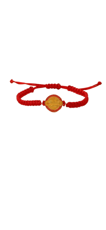 Náramok so svätou medailou – červená ochranná šnúrka