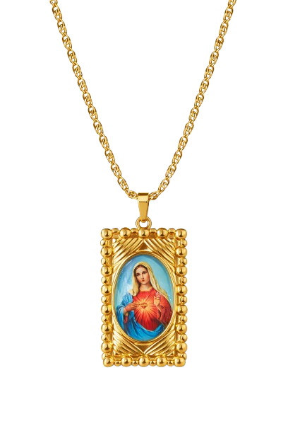 Duchovný náhrdelník Panna Mária – zlatá